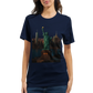New York Statue of Liberty animated illustration t-shirt featuring bold artistic design printed on eco-friendly cotton. Ideal for urban fashion travelers and people who love world landmarks.