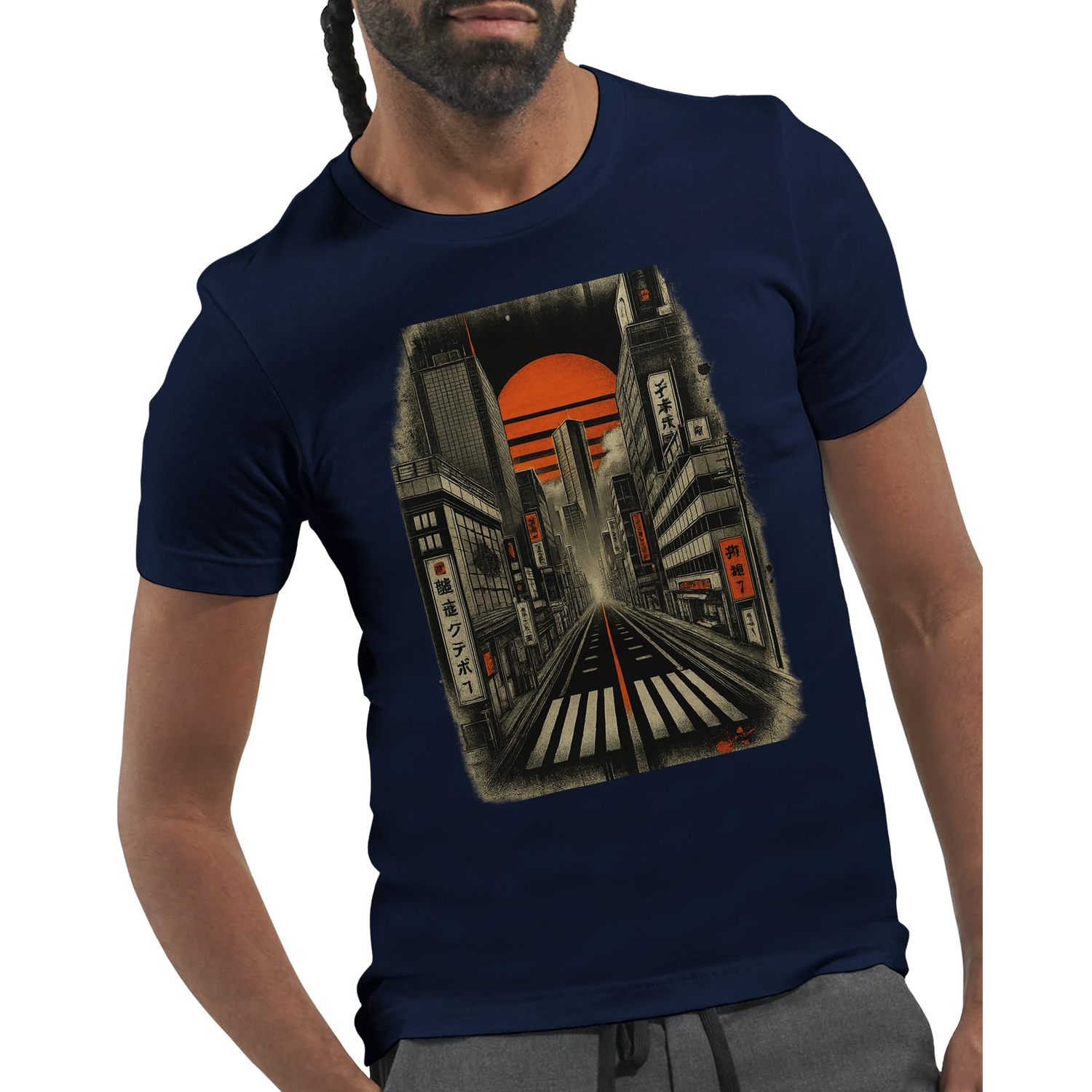 Travel inspired Japanese skyline tee with stunning animated neon design high quality breathable cotton unisex streetwear fashion perfect for print on demand collections anime lovers and cityscape enthusiasts