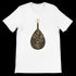 White Arabic calligraphy t-shirt featuring artistic strokes inspired by oud melodies. Made from 100 percent Airlume cotton for a soft feel and premium fit. A breathable DTG-ready unisex tee perfect for modern streetwear lovers and cultural expression through minimalist design.