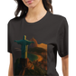 Brazil Rio de Janeiro Christ the Redeemer graphic tee in animated art style. Soft cotton DTG printed travel shirt perfect for wanderlust inspired streetwear outfits and city culture fashion.