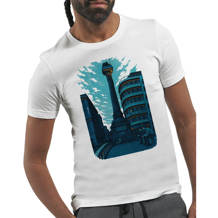 Al Marjeh Square Damascus Syria landmark T shirt in animated artistic style breathable cotton fashion top for travel photography fans street culture enthusiasts and urban explorers