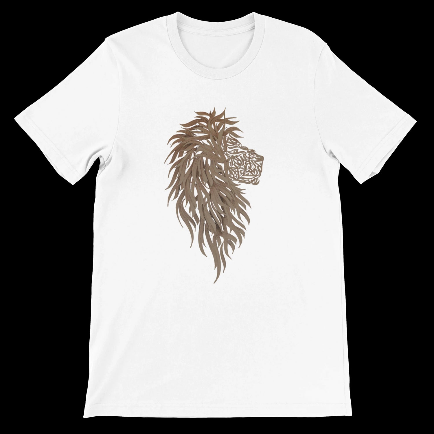 White Arabic calligraphy t-shirt with modern minimalist design featuring bold printed strokes inspired by cultural art. Soft premium cotton tee ideal for DTG printing, urban streetwear fashion, and statement identity wear for men and women.