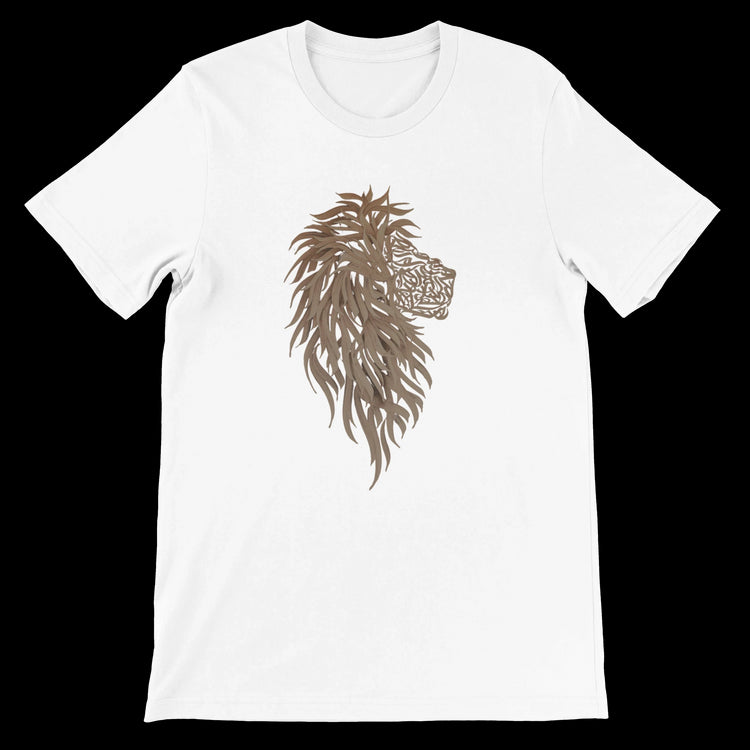 White Arabic calligraphy t-shirt with modern minimalist design featuring bold printed strokes inspired by cultural art. Soft premium cotton tee ideal for DTG printing, urban streetwear fashion, and statement identity wear for men and women.