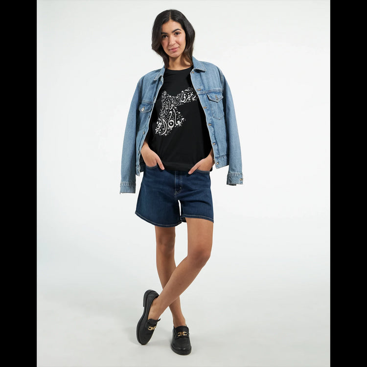 Minimalist black graphic tee with Middle Eastern map artwork in Arabic calligraphy. Ideal for modern fashion seekers who appreciate wearable culture unisex fit DTG print quality and elegant statement pieces.