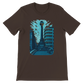 Brown unisex T shirt with artistic animated Al Marjeh Square Damascus Syria print durable eco friendly cotton shirt for cultural fashion travelers and urban style lovers