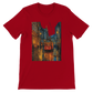 Red animated Taksim Street Istanbul Turkey t-shirt in soft cotton perfect for travel inspired streetwear iconic world landmark fashion and premium DTG printed graphic tee collections