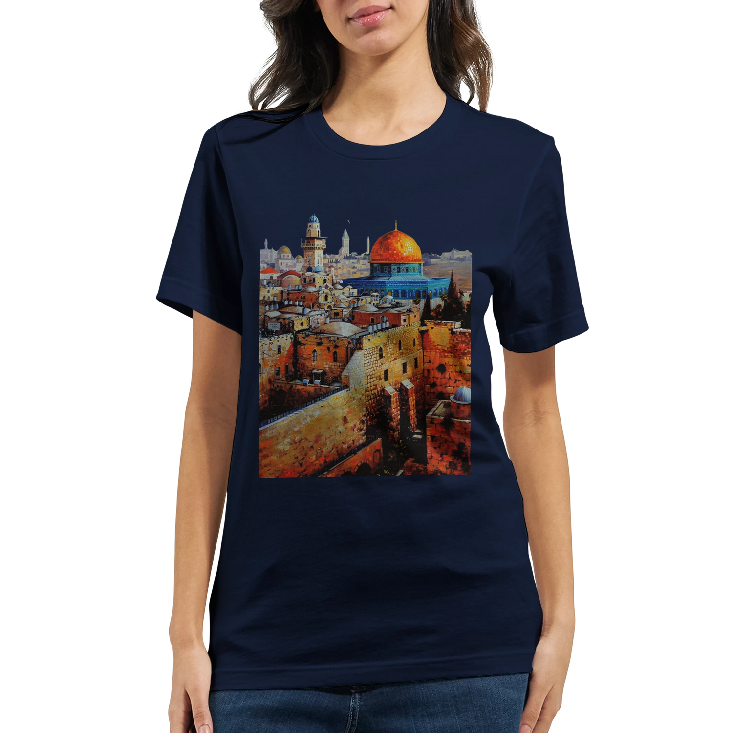 Al Aqsa Mosque streetwear T-shirt with bold animated landmark illustration. Soft breathable cotton unisex tee for urban fashion lovers cultural pride outfits and trending street style apparel.
