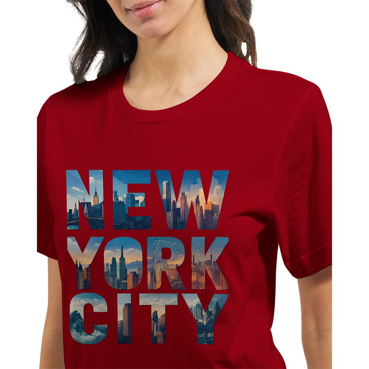 NYC streetwear graphic t shirt featuring animated city landmark design modern unisex cotton tee perfect for fashion lovers who embrace bold urban culture and stylish city life apparel