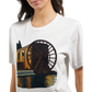 Premium DTG printed cultural landmark t shirt showcasing animated Hama WaterWheels Syria perfect for modern streetwear travel fashion and city lovers