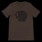 Brown artistic calligraphy t-shirt made with eco-conscious cotton and tailored unisex fit. Ideal for expressive fashion lovers and DTG-ready print-on-demand shops seeking meaningful apparel design.