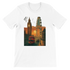 White London City Animated Style T-shirt with vibrant landmark illustration in streetwear design featuring iconic London skyline and Big Ben graphic printed on premium soft cotton unisex tee perfect for travel lovers and urban fashion enthusiasts