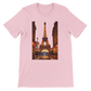 Pink Eiffel Tower Paris animated graphic t-shirt in premium cotton breathable unisex fit perfect for street style travel outfits and fashion lovers vibrant city landmark art print on demand eco friendly clothing