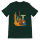 Forest Famous Landmarks Animated Style T-Shirt with animated global landmark designs crafted for adventurous travelers and streetwear enthusiasts in sustainable premium cotton with a versatile unisex fit for casual tourism inspired wear