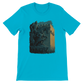 Turquoise tee with animated Salah Al Din landmark art from Damascus Syria. Trendy streetwear piece featuring vibrant color, soft cotton comfort, and a unisex fit. Ideal for cultural expression and urban travel fashion with premium DTG quality.