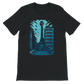 Black premium cotton T shirt with animated Al Marjeh Square Damascus Syria artwork classic and bold streetwear style for travelers cultural enthusiasts and print on demand collections