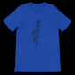 True royal blue Arabic calligraphy t-shirt with artistic Palestine map design created for expressive identity-based fashion. Premium cotton streetwear tee tailored for comfort and durability with bold cultural graphics ideal for DTG printing and custom wear.