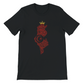 Black Tunisia Map t-shirt with Arabic calligraphy print for bold identity fashion. A high-quality streetwear shirt made from Airlume cotton and designed for DTG printing. Best Arabic art tee for cultural style, fashion-forward outfits, and modern minimalist looks.