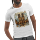 Paris Notre Dame Cathedral illustration t shirt with colorful animated landmark art. Trendy unisex travel inspired graphic tee made from soft premium cotton for street style fashion lovers and global culture enthusiasts.
