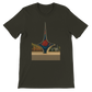 Dark Olive Umawyeen Damascus Sword Animated Style T Shirt with historic sword animated design premium cotton unisex travel fashion tee for cultural streetwear lovers and heritage inspired fashion fans