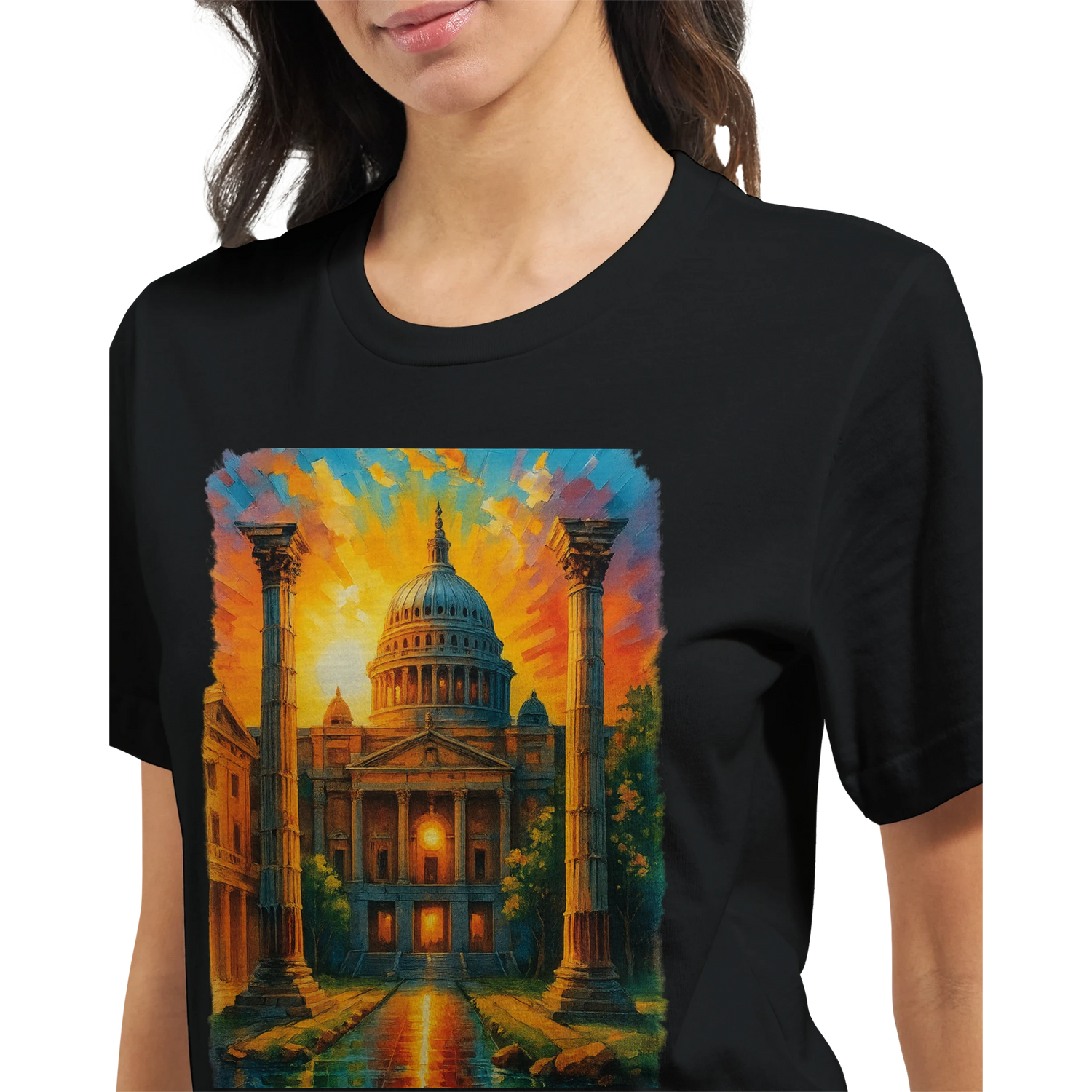 Stylish unisex tee with bold St. Paul’s Cathedral print, inspired by iconic London landmarks. Ideal for history buffs, travel influencers, and architectural art fans. DTG-ready and eco-friendly material.