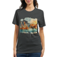 Travel-inspired unisex t-shirt with colorful digital illustration of Sydney landmarks. Lightweight cotton tee for digital nomads, backpackers, and graphic design lovers who wear their love for global cities and cultural vibes.
