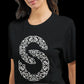 Black cultural calligraphy t-shirt showcasing powerful scripted strength in Arabic-inspired typography. Unisex cotton shirt for those who wear their heritage with pride. Ideal for Middle Eastern fashion, identity apparel, and personalized statement clothing.