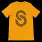 Gold calligraphy print t-shirt featuring a powerful scripted strength design. Premium cotton unisex tee with breathable comfort and eco-conscious construction. A bold cultural statement piece ideal for expressive fashion and DTG print clarity.