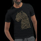 Sacred Hunt black t-shirt with Arabic-style calligraphy print on high-quality cotton fabric. Culturally inspired unisex apparel with spiritual art design, perfect for modest fashion, Islamic streetwear, and artistic expression through clothing. Eco-conscious DTG print shirt for heritage-inspired wardrobes.