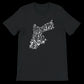 Black Arabic calligraphy t-shirt with map of Jordan as central design element. Made from 100 percent soft combed cotton and tailored for a clean unisex fit. A premium DTG-ready tee combining cultural storytelling with urban fashion appeal.