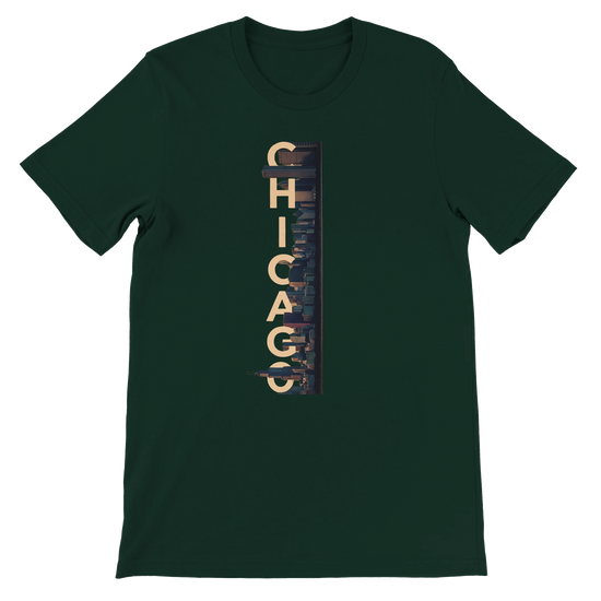 Forest Chicago City Graphic T Shirt with stylish animated skyline print premium cotton tee for travelers urban fashion lovers and cultural landmark collectors