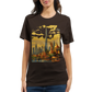 Dubai Burj Khalifa animated skyline print t shirt for world travelers modern street style fans and city landmark lovers premium unisex cotton tee offering vibrant design breathable comfort and high quality for print on demand clothing