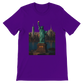 Team purple Statue of Liberty New York City animated landmark t-shirt featuring vivid animated art design. Soft cotton tee ideal for urban streetwear patriotic fashion and cultural travel lovers.