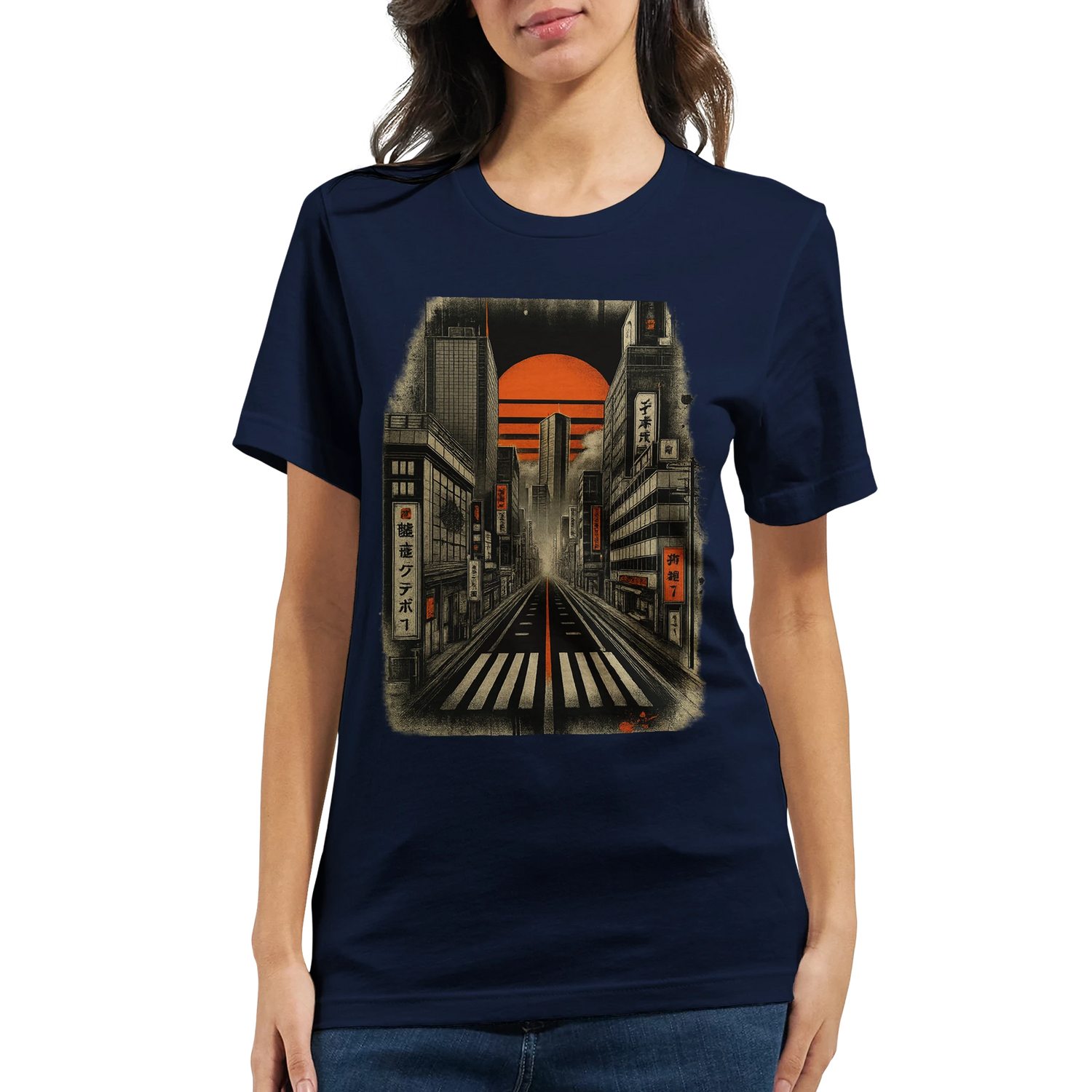Urban Japanese culture fashion t shirt with bold animated Tokyo city design vibrant neon colors premium cotton eco friendly casual streetwear top for anime fans gamers and world travel lovers