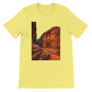Yellow Petra in Jordan animated landmark t shirt made with 100 percent cotton vibrant travel inspired art comfortable unisex fit ideal for adventure seekers street style fashion and global culture clothing fans