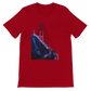 Red Golden Gate Bridge animated art shirt with bold city design for street style and travel fashion lovers. Comfortable cotton unisex tee ideal for casual wear print on demand apparel and vacation outfits.