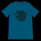 Deep teal calligraphy art t-shirt in a unisex fit with premium cotton fabric. Eye-catching Arabic design perfect for stylish DTG printing and cultural expression in everyday streetwear fashion.