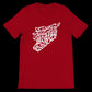 Red Arabic calligraphy t-shirt featuring detailed Syria map design. A bold fashion statement made in soft cotton with a tailored fit, celebrating culture and identity through expressive wearable art.