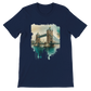 Navy blue Tower Bridge graphic t-shirt inspired by London’s iconic landmark – urban apparel with streetwear vibe, soft fabric, DTG-optimized print area, and global travel aesthetics.