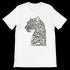 White Sacred Hunt calligraphy style t-shirt with bold Arabic-inspired design printed on ultra-soft 100 percent Airlume combed and ring-spun cotton. Premium unisex DTG-optimized tee featuring cultural lettering, modern minimalist aesthetic, and tailored side-seamed fit. Perfect for fashion-forward streetwear lovers, identity-based apparel, and wearable art trends. Eco-friendly calligraphy print shirt for men and women.