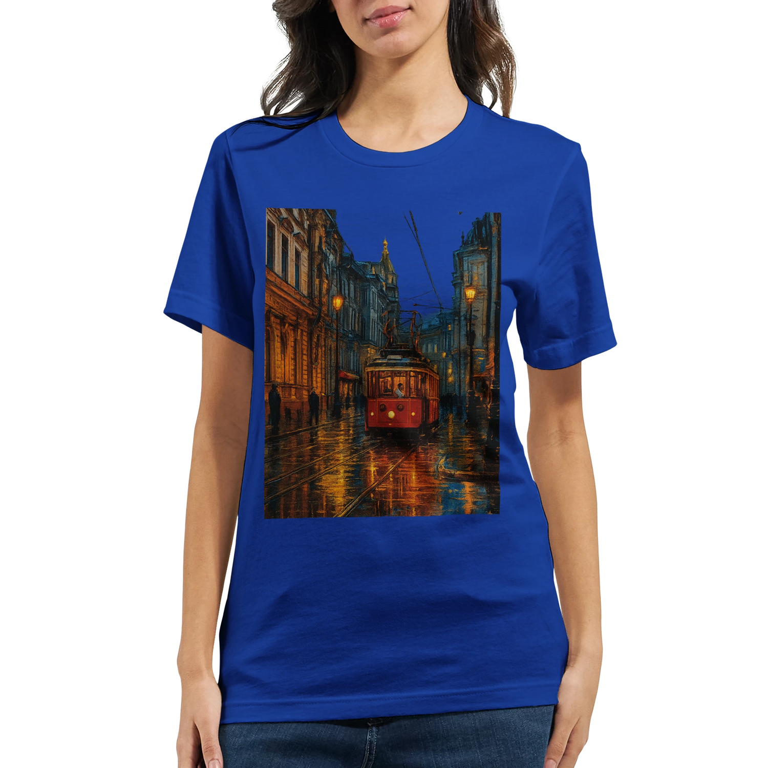 Stylish unisex t-shirt with colorful animated Istanbul Turkey Taksim Street print ideal for modern streetwear city landmark apparel and premium travel inspired fashion wear