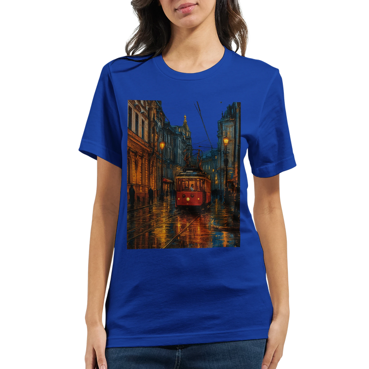 Stylish unisex t-shirt with colorful animated Istanbul Turkey Taksim Street print ideal for modern streetwear city landmark apparel and premium travel inspired fashion wear