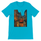 Turquoise animated Istanbul Taksim Street t-shirt in premium cotton perfect for travel inspired streetwear vibrant world landmark art lovers and stylish unisex graphic tee collections