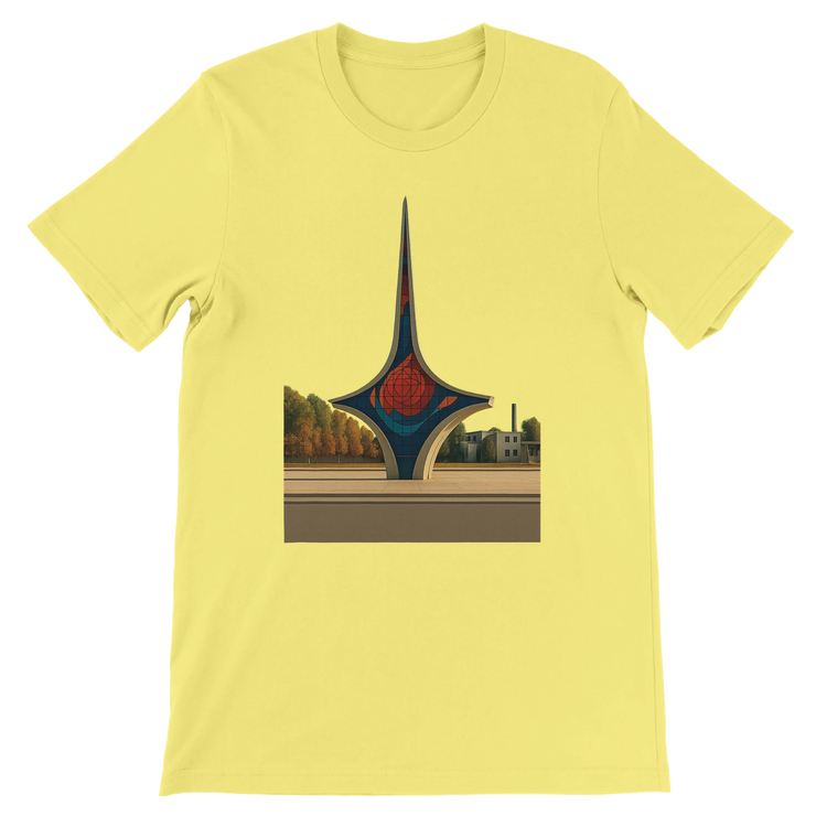 Yellow Umawyeen Damascus Sword Animated Style T Shirt with bold animated sword design inspired by Damascus Syria high quality cotton travel fashion tee for streetwear enthusiasts art lovers and global culture apparel seekers