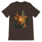 Brown London City Animated Style T-shirt with vibrant landmark graphic cotton DTG printed travel shirt perfect for casual streetwear and global culture inspired looks