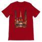 Red animated Eiffel Tower Paris t-shirt in bold travel themed graphic style crafted from premium breathable cotton unisex fit ideal for streetwear fashion lovers global culture enthusiasts and eco friendly print on demand apparel