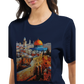 Islamic art inspired Al Aqsa Mosque graphic tee with colorful animated mosque print. Premium cotton unisex shirt for cultural heritage fashion lovers modest streetwear enthusiasts and global design admirers.