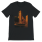 Black Beirut animated style landmark t-shirt featuring detailed Solidere Square city art printed using DTG technology on premium cotton for bold urban streetwear travel inspired outfits and cultural fashion lovers