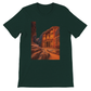 Heather emerald Petra in Jordan animated style t shirt colorful heritage site illustration premium cotton unisex travel wear perfect for cultural fashion lovers and print on demand streetwear fans