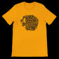 Gold calligraphy print t-shirt inspired by Arabic art and urban culture. Made with eco-conscious premium cotton and tailored for comfort this shirt blends identity fashion and artistic expression in one unisex fit.