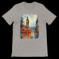 Heather Dust London tee with Big Ben and red double-decker buses.